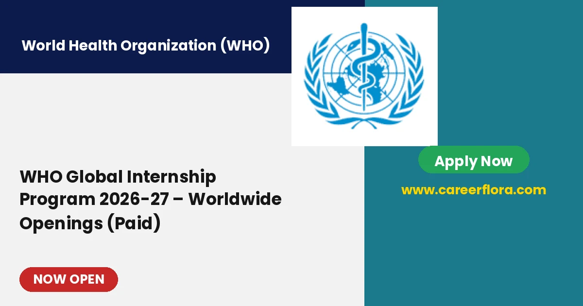 WHO Global Internship Program 2026-27