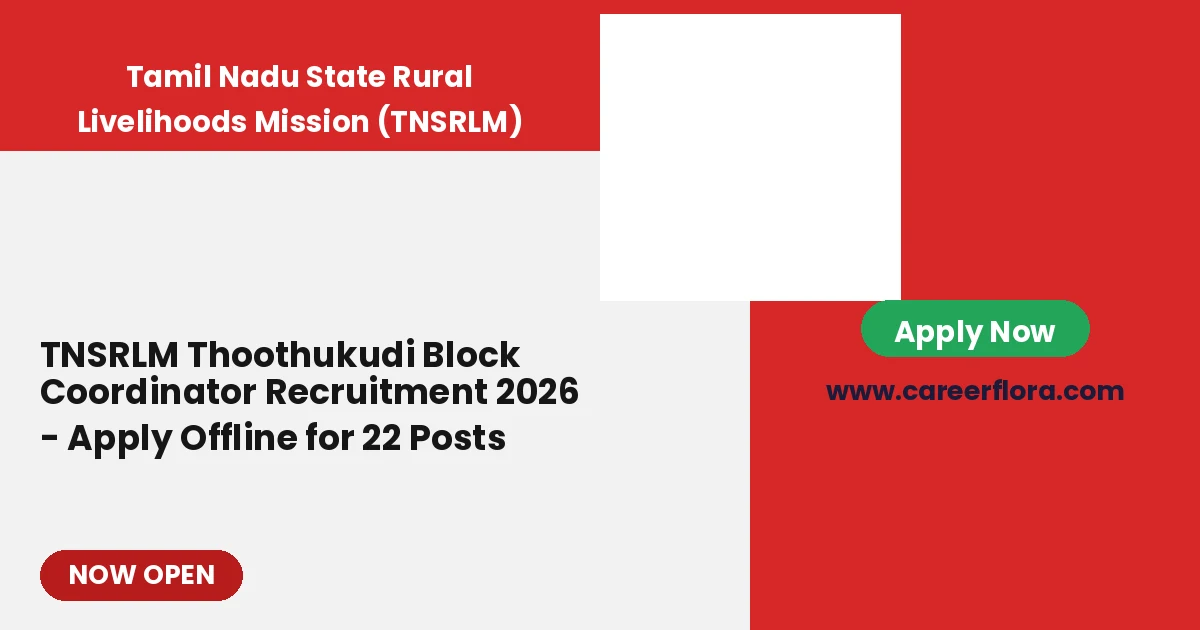 TNSRLM Thoothukudi Block Coordinator Recruitment 2026