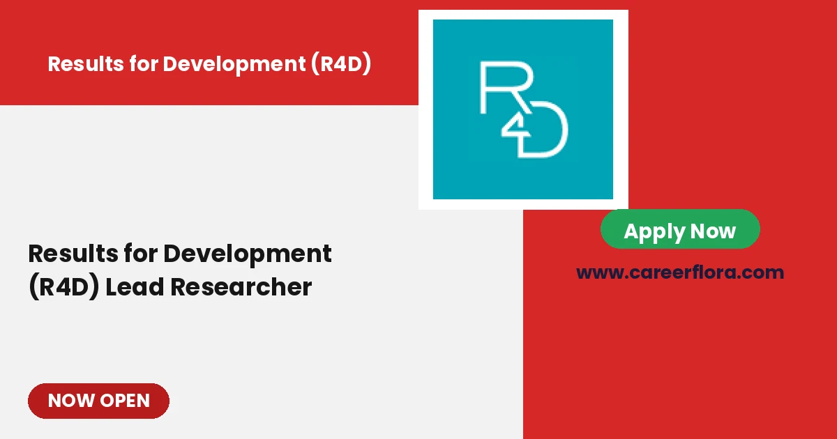 R4D Lead Researcher Urban Development 2026
