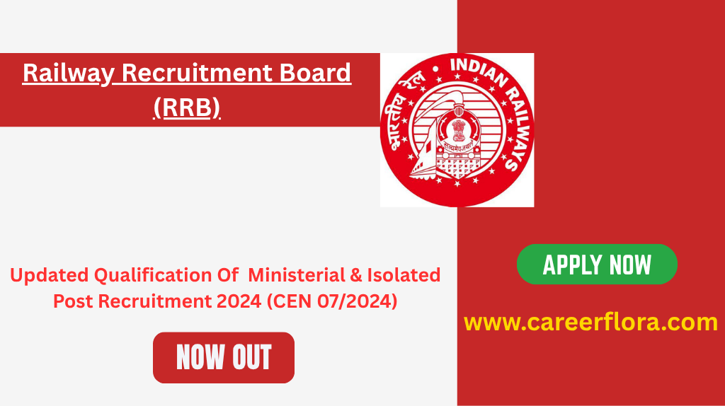 Railway Recruitment Board RRB Ministerial & Isolated Post Recruitment 2024 (CEN 07/2024)