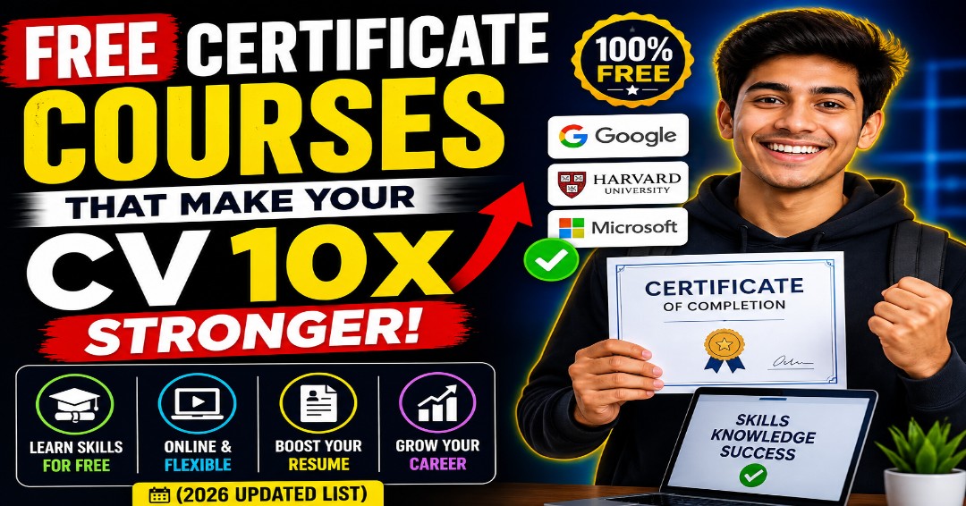 Free Certificate Courses That Make Your CV 10x Stronger (2026 Updated List)