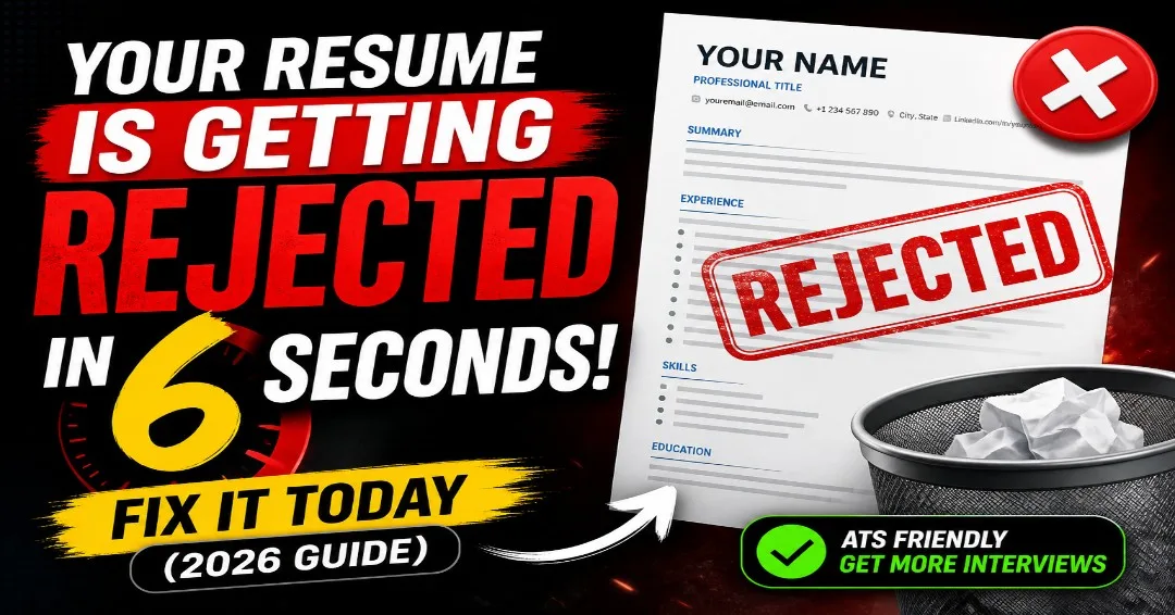 Your Resume Is Getting Rejected in 6 Seconds: Fix It Today (2026 Guide)