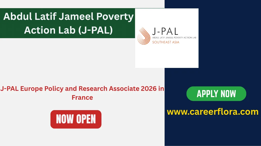 J-PAL Europe Policy and Research Associate 2026 in France | International Research & Public Policy Career Opportunity