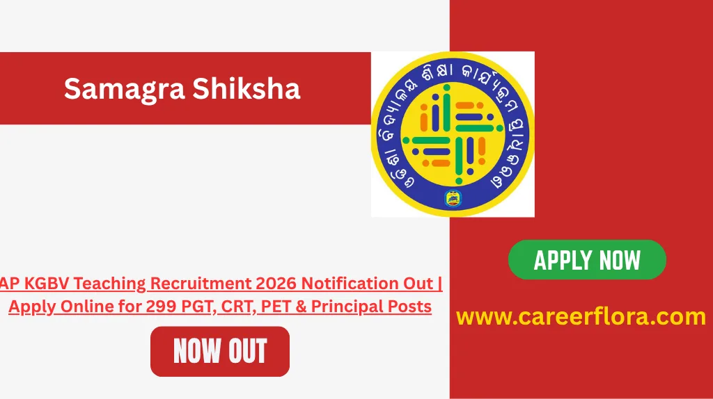 AP KGBV Teaching Recruitment 2026 Notification Out | Apply Online for 299 PGT, CRT, PET & Principal Posts