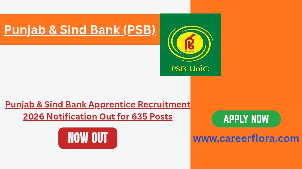 Punjab & Sind Bank Apprentice Recruitment 2026 Notification Out for 635 Posts