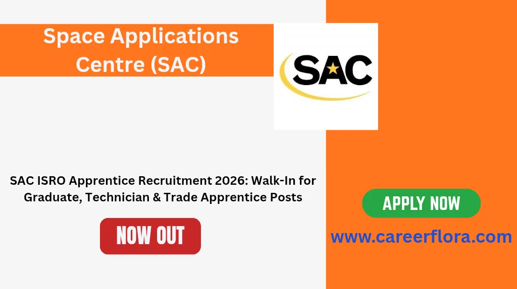 SAC ISRO Apprentice Recruitment 2026: Walk-In for Graduate, Technician & Trade Apprentice Posts