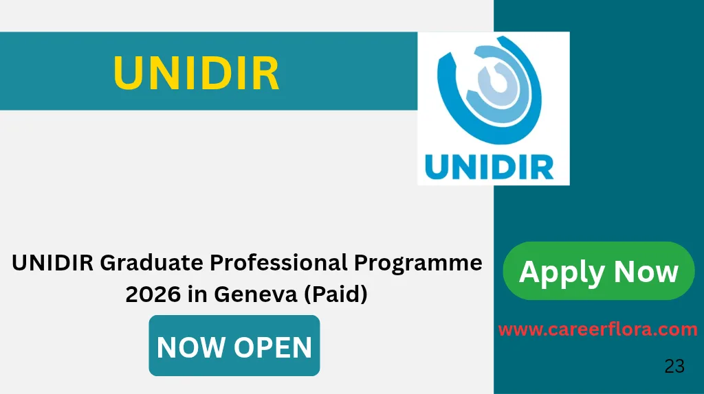 UNIDIR Graduate Professional Programme 2026 in Geneva (Paid)