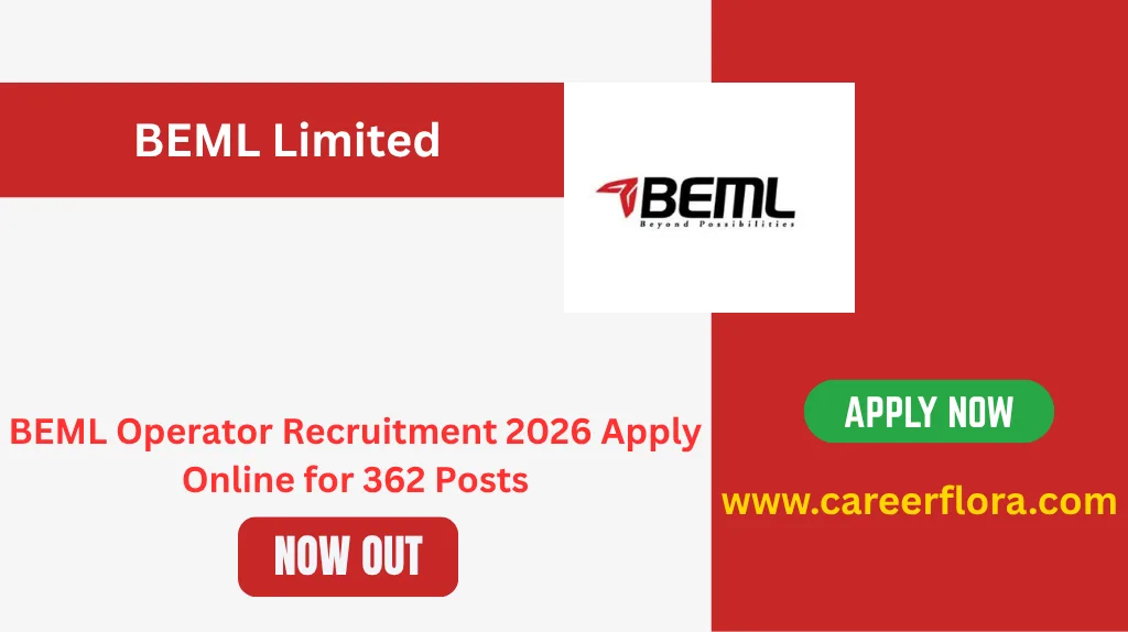 BEML Operator Recruitment 2026 Apply Online for 362 Posts