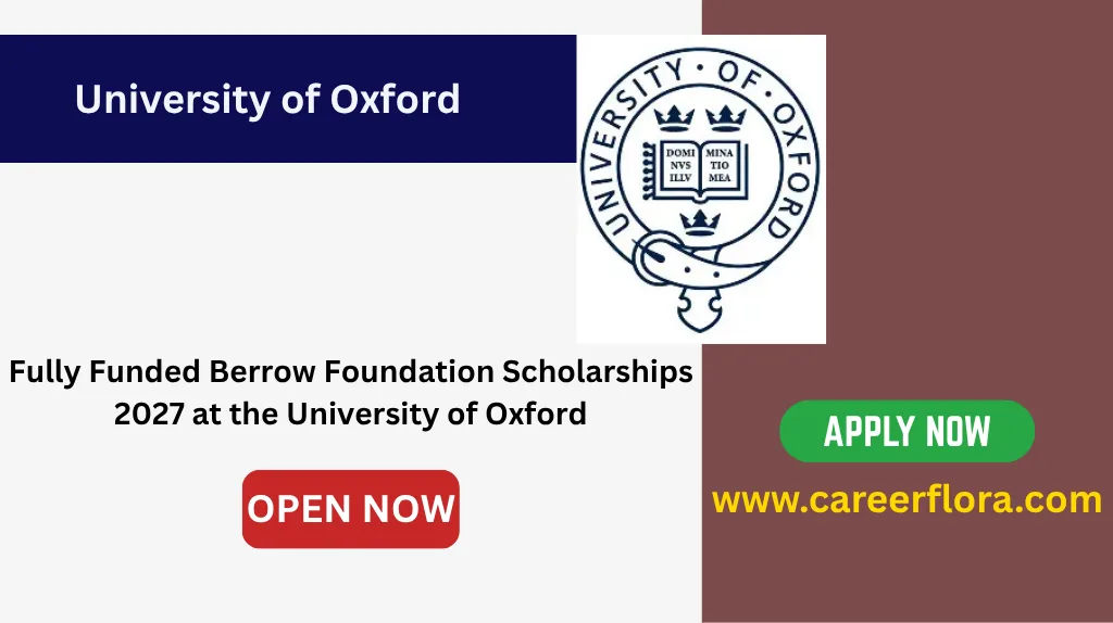 Fully Funded Berrow Foundation Scholarships 2027 at the University of Oxford