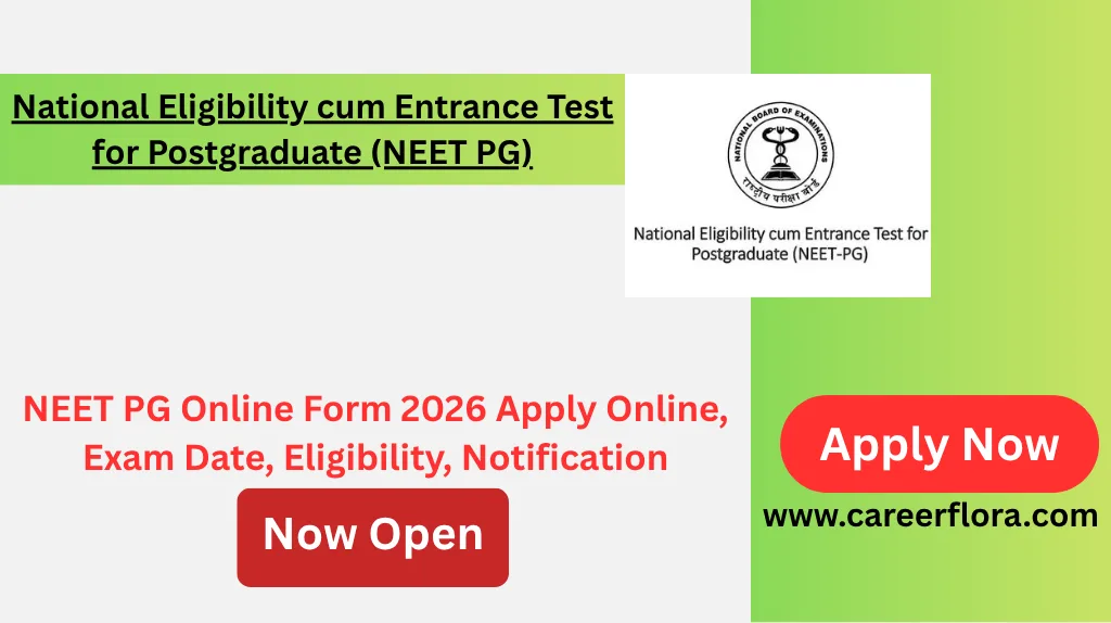 NEET PG Online Form 2026 Apply Online, Exam Date, Eligibility, Notification