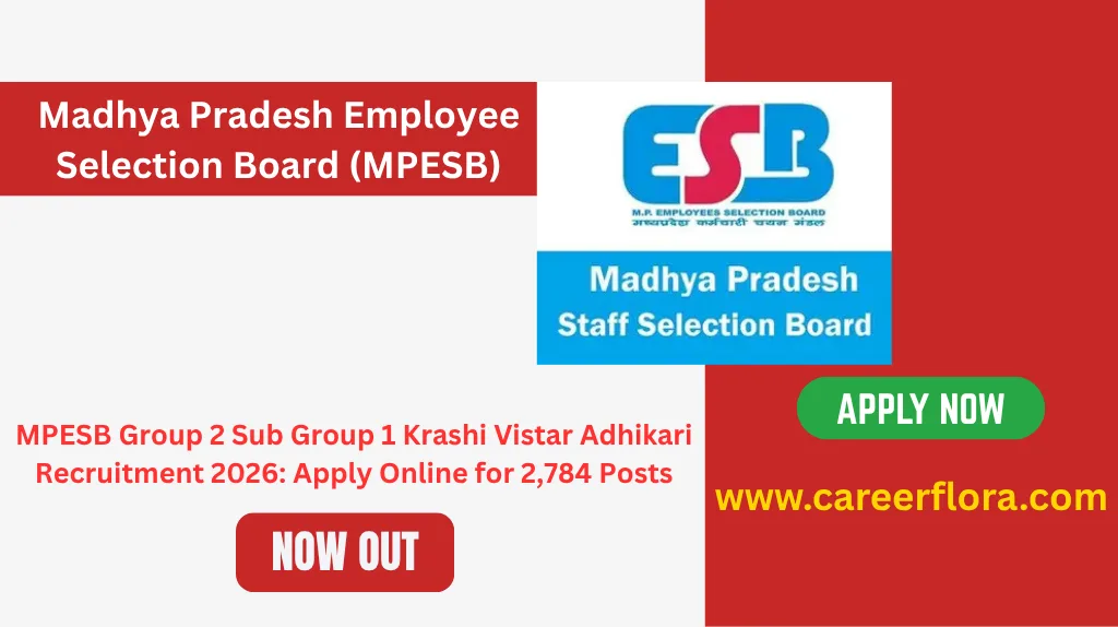MPESB Group 2 Sub Group 1 Krashi Vistar Adhikari Recruitment 2026: Apply Online for 2,784 Posts