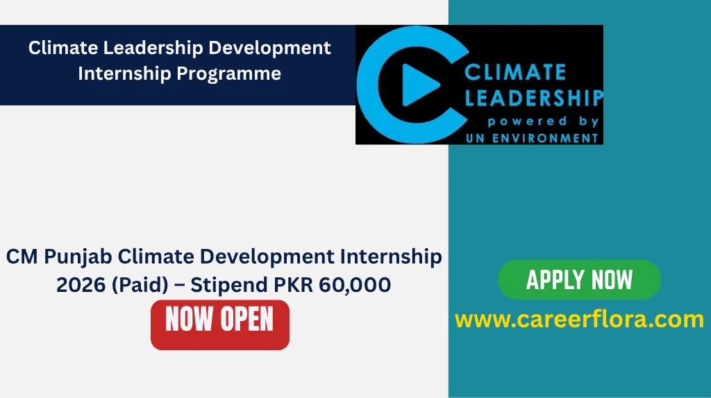 CM Punjab Climate Development Internship 2026 (Paid) – Stipend PKR 60,000