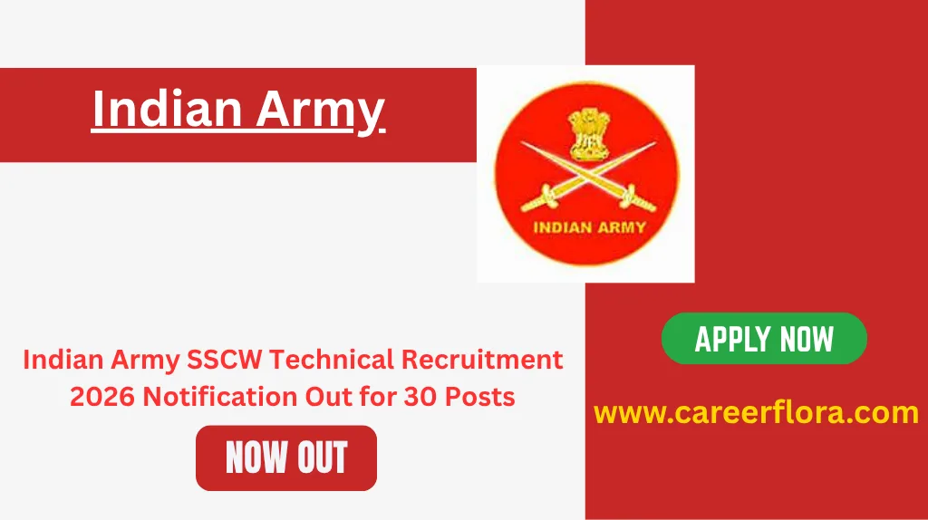Indian Army SSCW Technical Recruitment 2026 Notification Out for 30 Posts