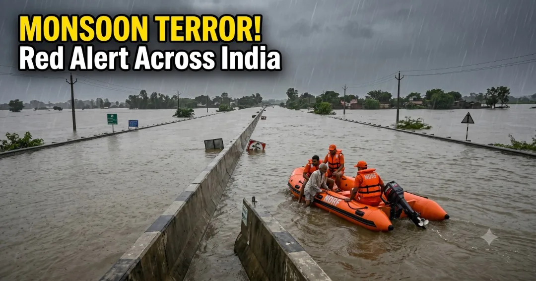 INDIA UNDER WATER! 2026 Monsoon Unleashes Hell: Flash Floods, Landslides & Red Alerts!