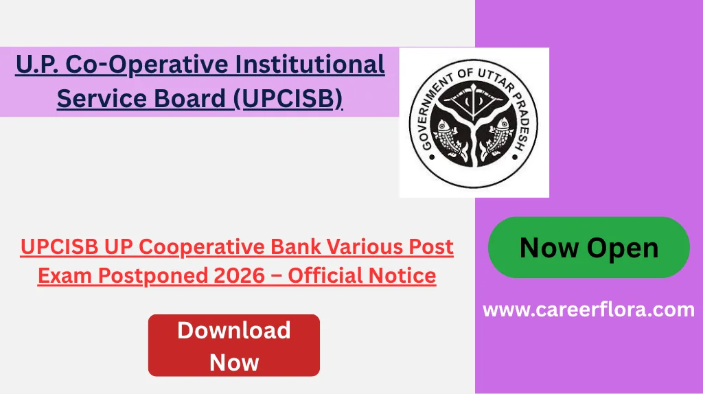UPCISB UP Cooperative Bank Various Post Exam Postponed 2026 – Official Notice