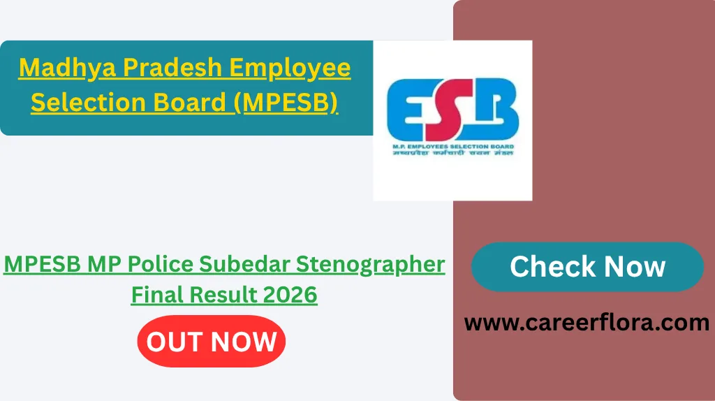 MPESB MP Police Subedar Stenographer Final Result 2026
