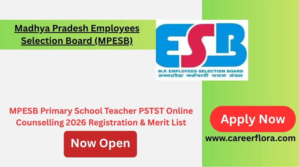 MPESB Primary School Teacher PSTST Online Counselling 2026 Registration & Merit List