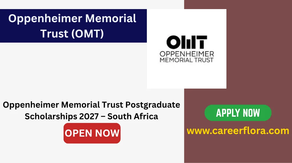 Oppenheimer Memorial Trust Postgraduate Scholarships 2027