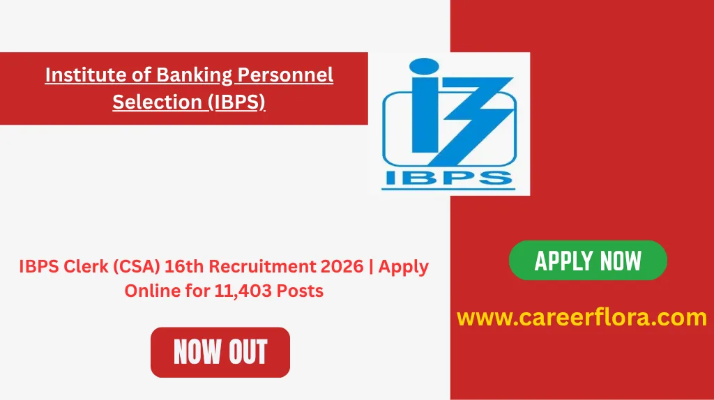 IBPS Clerk CSA 16th Recruitment 2026