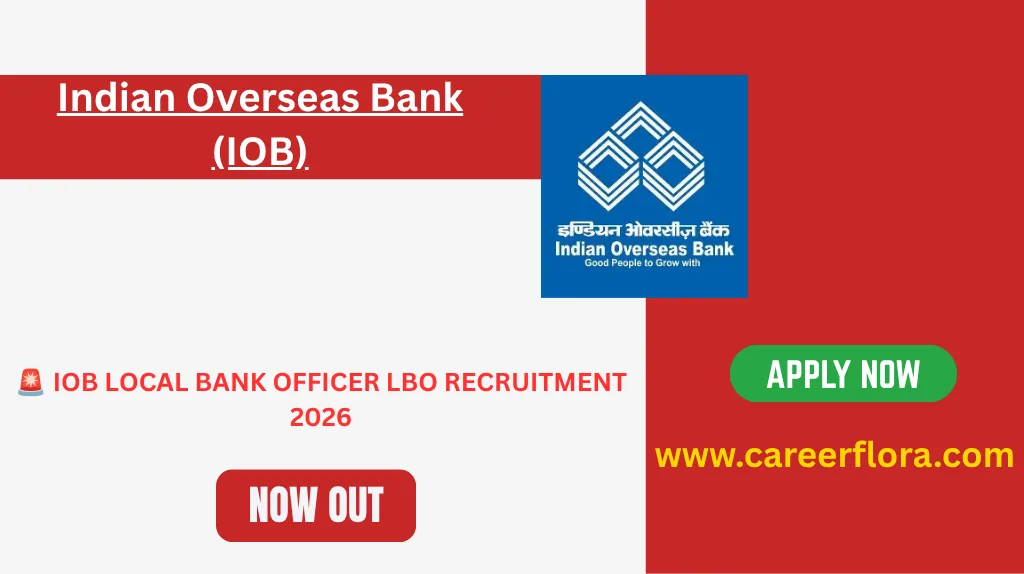 IOB Local Bank Officer LBO Recruitment 2026 - 250 Vacancies, Apply Online at www.iob.in