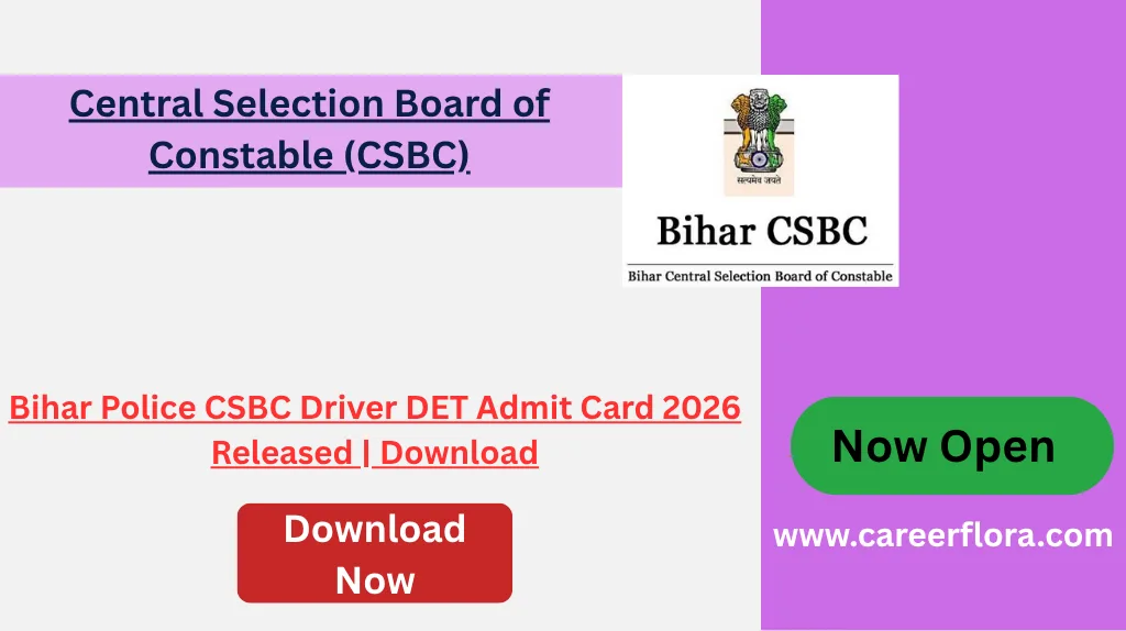 Bihar Police CSBC Driver DET Admit Card 2026 - Download at csbc.bihar.gov.in