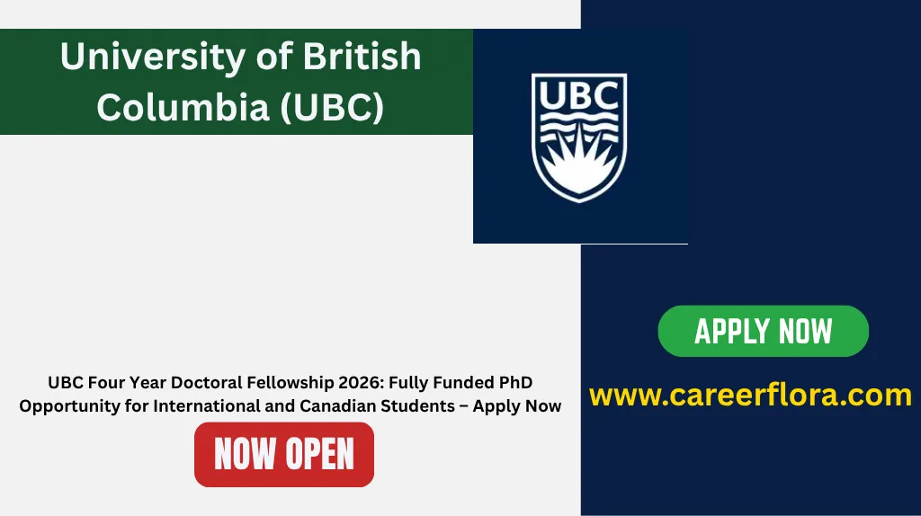 UBC Four Year Doctoral Fellowship 2026