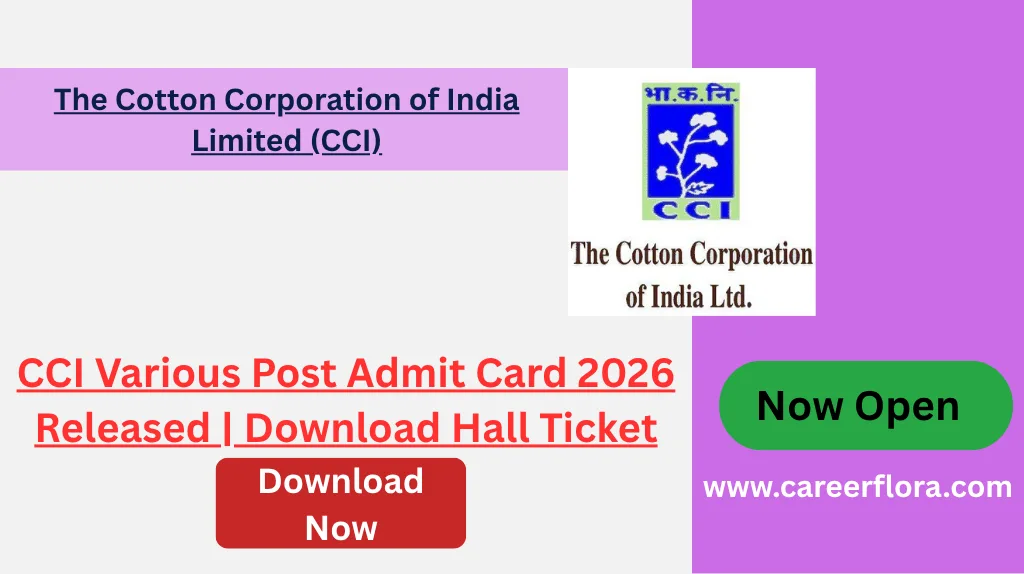 CCI Various Post Admit Card 2026
