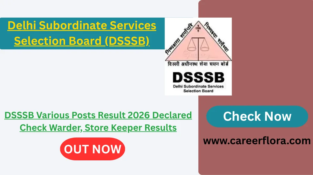 DSSSB Various Posts Result 2026