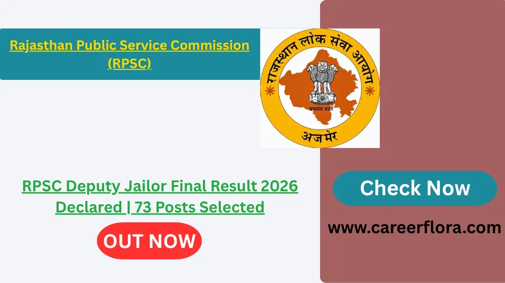 RPSC Deputy Jailor Final Result 2026