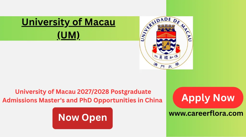 University of Macau Postgraduate Admissions 2027